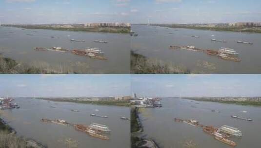 上海闵行黄浦江全景4K航拍高清在线视频素材下载