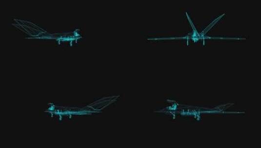 飞机 模型 三维 科技 线性高清在线视频素材下载