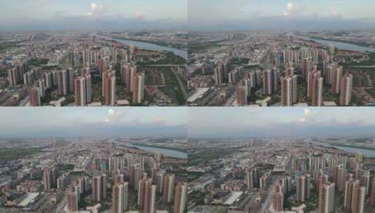 广东沿江住宅区航拍高清在线视频素材下载
