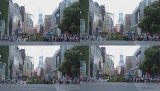 上海南京东路步行街4K实拍高清在线视频素材下载