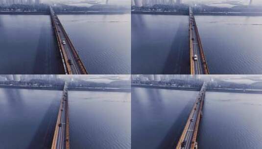 钱塘江大桥航拍风光高清在线视频素材下载