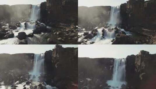 山区的小瀑布高清在线视频素材下载