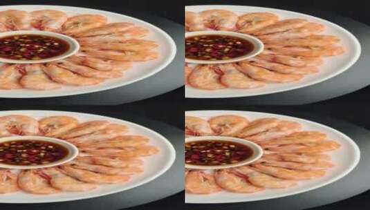 白灼虾美食口味虾4k旋转展示高清在线视频素材下载