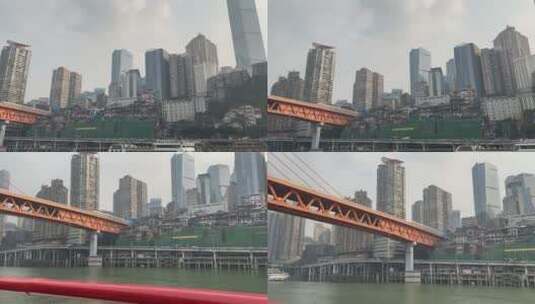 重庆江边地标建筑延时拍摄高清在线视频素材下载