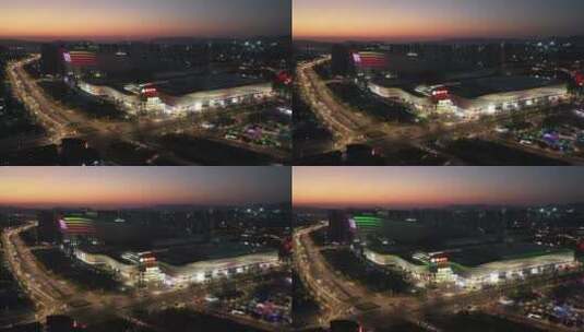 广州城市航拍日落晚霞建筑风景高清在线视频素材下载