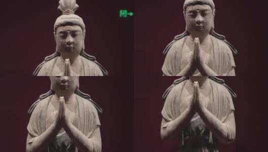 甘肃博物馆佛像雕塑高清在线视频素材下载