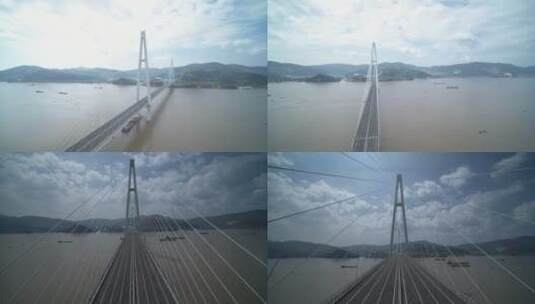 武穴长江大桥航拍高清在线视频素材下载