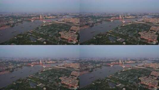 广东省广州市新光大桥航拍高清在线视频素材下载