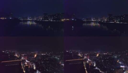 达州宣汉城区城市夜景航拍高清在线视频素材下载