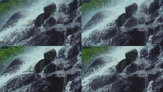 瀑布乱石水流高清在线视频素材下载