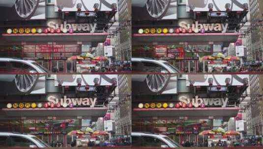 时代广场地铁入口高清在线视频素材下载