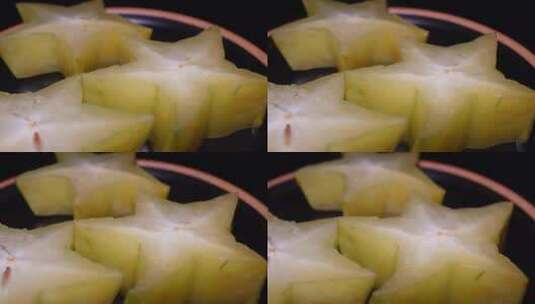 切开的水果杨桃维生素高清在线视频素材下载
