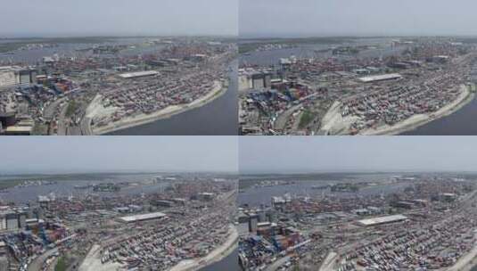 航拍航运港口景观高清在线视频素材下载
