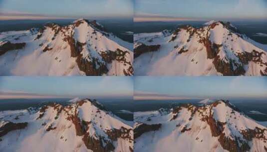 航拍被雪覆盖的山脉高清在线视频素材下载