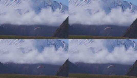 飞翔的滑翔伞高清在线视频素材下载