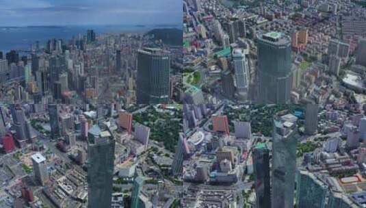 城市 大连城市中心航拍   城市楼群高清在线视频素材下载