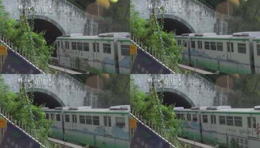 行驶中的重庆地铁轻轨视频素材高清在线视频素材下载