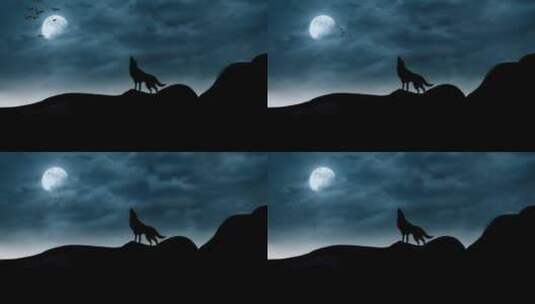 狼嚎动画高清在线视频素材下载