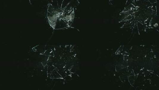 阿尔法通道玻璃破碎高清在线视频素材下载