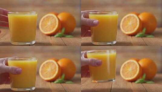 一杯橘子汁高清在线视频素材下载