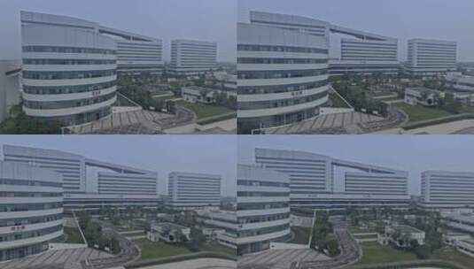 高清航拍眉山医院城市建筑高清在线视频素材下载