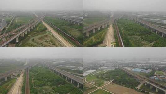 中国高铁铁路航拍高清在线视频素材下载