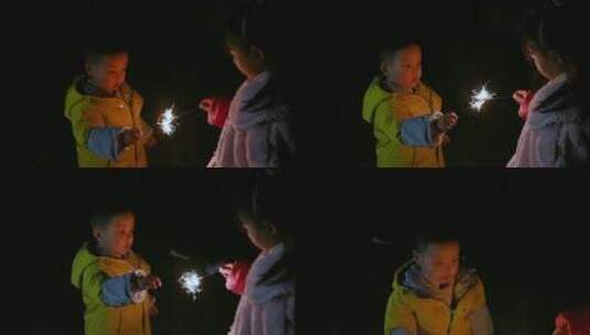 在广元农村里的除夕新年焰火。高清在线视频素材下载