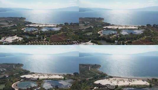 水 沙滩 风景 海 4k 航拍 澄江 抚仙湖高清在线视频素材下载