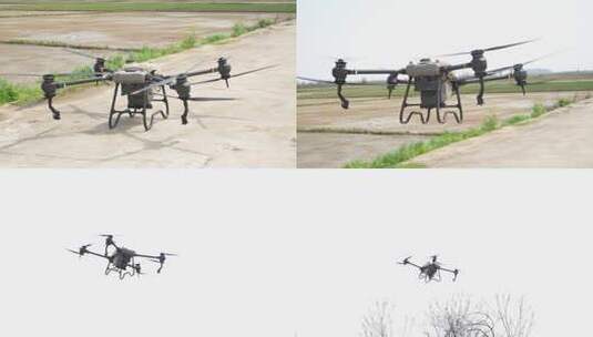 现代农业高科技无人飞机打农药高清在线视频素材下载