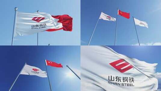 山东钢铁集团有限公司旗帜高清在线视频素材下载