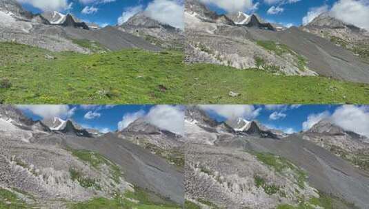 航拍四川甘孜党龄山脉主峰夏羌拉雪山风光高清在线视频素材下载