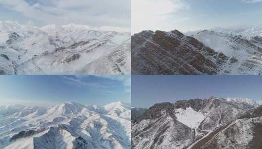 实拍新疆天山祁连山山脉高清在线视频素材下载