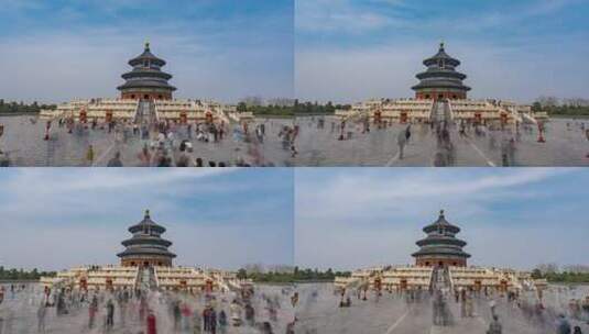 4K超清北京天坛祈祈年殿延时人流去闪后高清在线视频素材下载