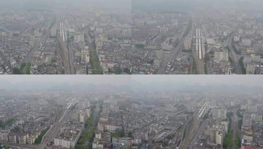 2023广西桂林高铁站城市航拍高清在线视频素材下载
