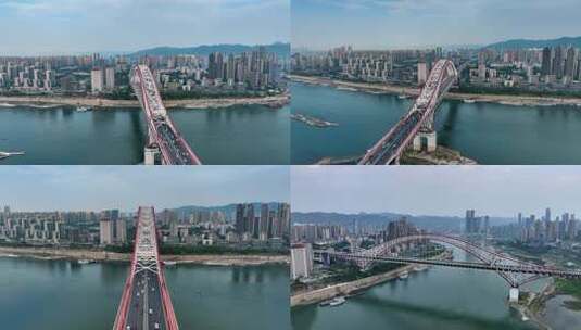4K重庆朝天门大桥航拍合集高清在线视频素材下载