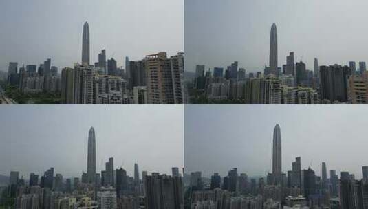 深圳福田CBD金融中心商区航拍镜头4K高清在线视频素材下载