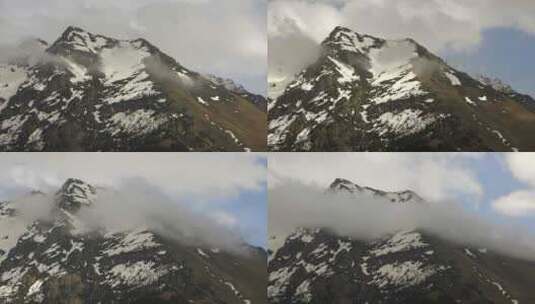 春天山顶的雪部分高清在线视频素材下载
