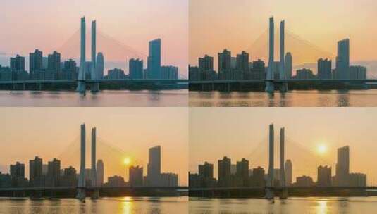 【4K超清】惠州合生大桥日出高清在线视频素材下载