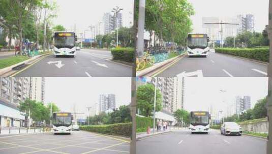 行驶的公交车高清在线视频素材下载