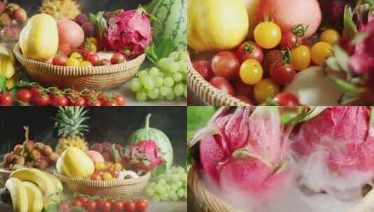 各种新鲜水果组合高清在线视频素材下载