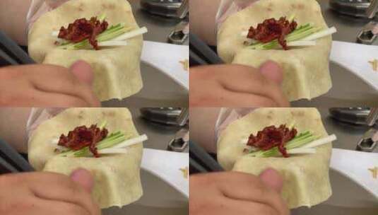 酱肉卷饼1高清在线视频素材下载