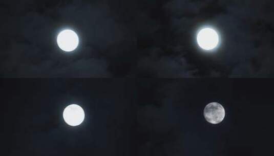 月亮乌云延时夜晚云朵遮月云层飘动恐怖素材高清在线视频素材下载