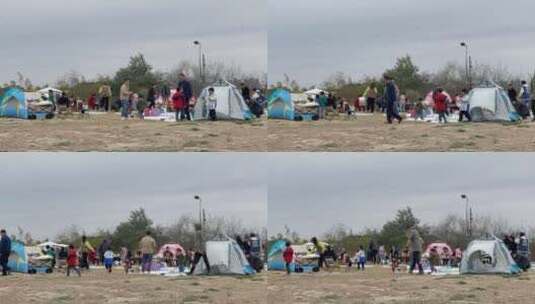 草坪亲自活动帐篷露营1高清在线视频素材下载