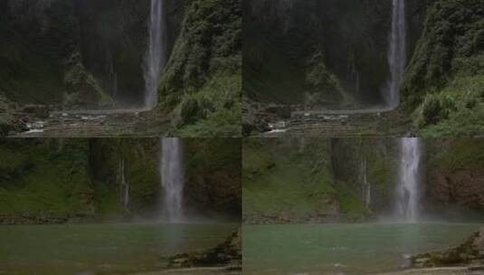 绿水青山间的瀑布高清在线视频素材下载