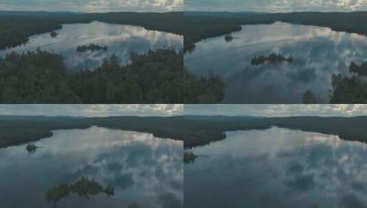 航拍森林湖泊高清在线视频素材下载