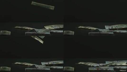 钞票落在反光面上高清在线视频素材下载