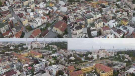 航拍国外城市建筑高清在线视频素材下载