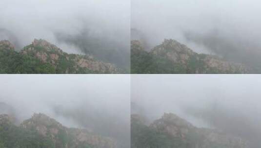 雨中扇子崖，云雾缭绕若仙境高清在线视频素材下载
