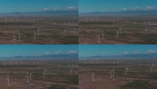 风力发电机群高清在线视频素材下载