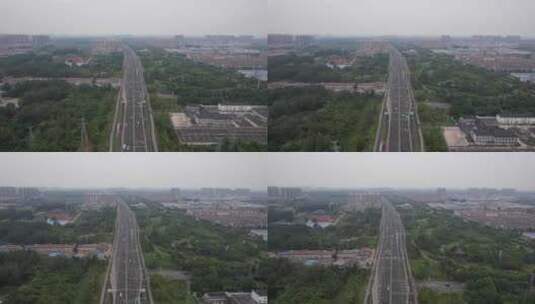 城市高架桥交通车辆行驶航拍高清在线视频素材下载